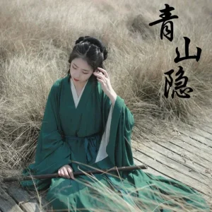 Hanfu Élégant Droit Trainé Femme