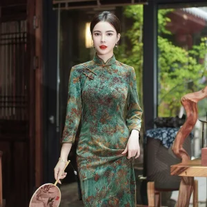 Robe Chinoise Longue Qipao Hiver