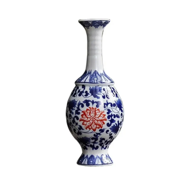 Vase Chinois Ancien Petit Bleu Blanc – Image 4