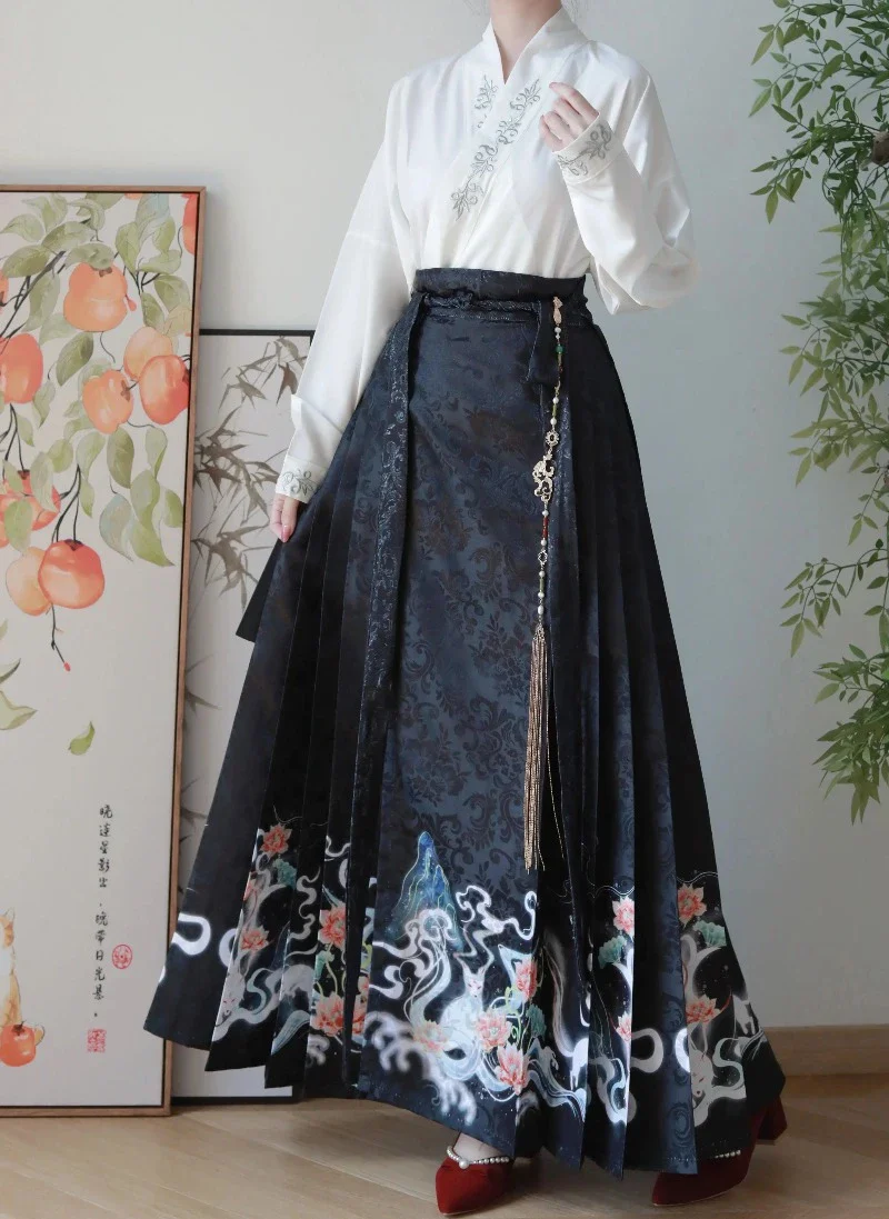 Hanfu Manches Cheval Jupe Plissée – Image 5