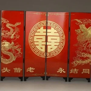 Paravent Chinois Dragon Phoenix