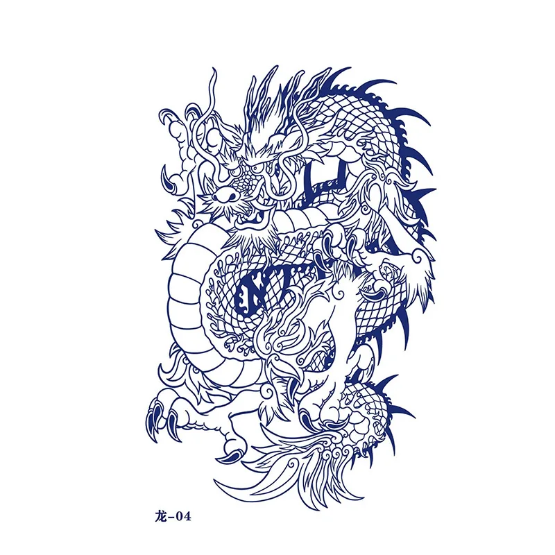 Tatouage Dragon Chinois Noir Et Blanc – Image 9