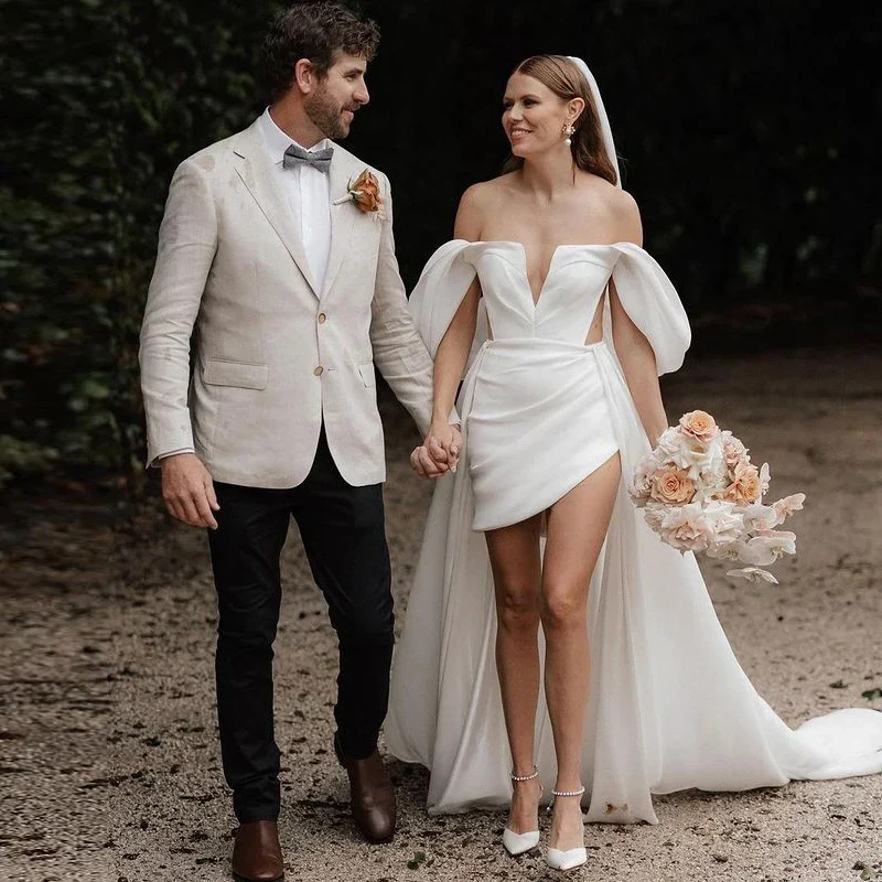 Robe de Mariée Asymétrique Courte – Image 3