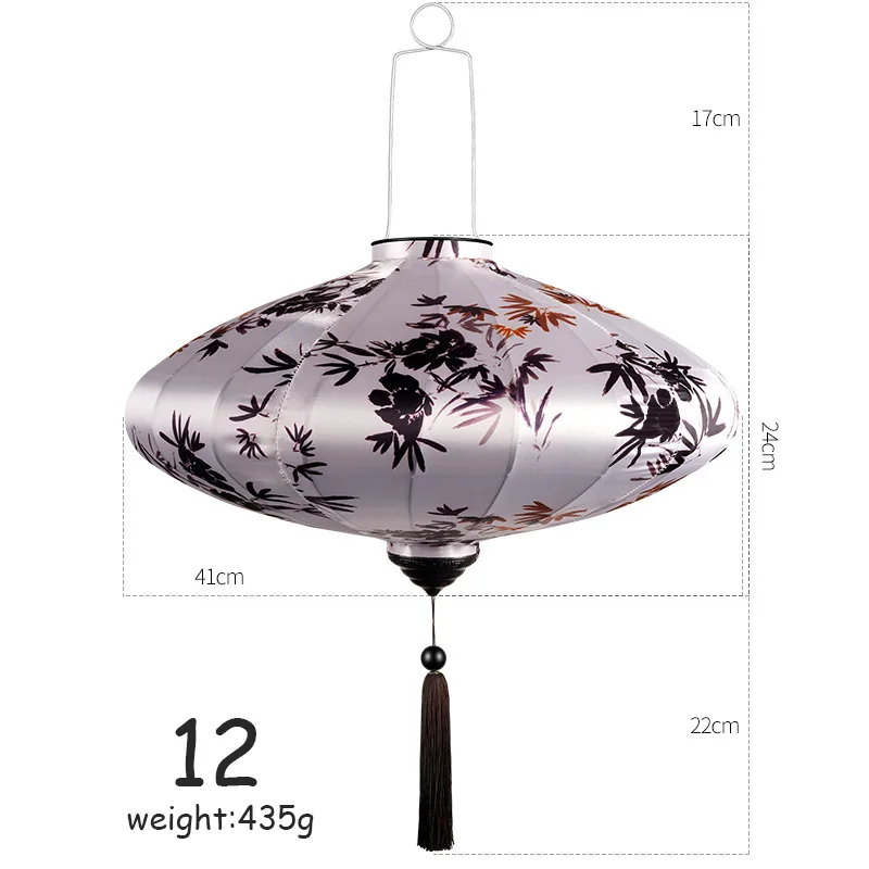 Lampe Chinoise Imprimé Fleurs Bambou – Image 8