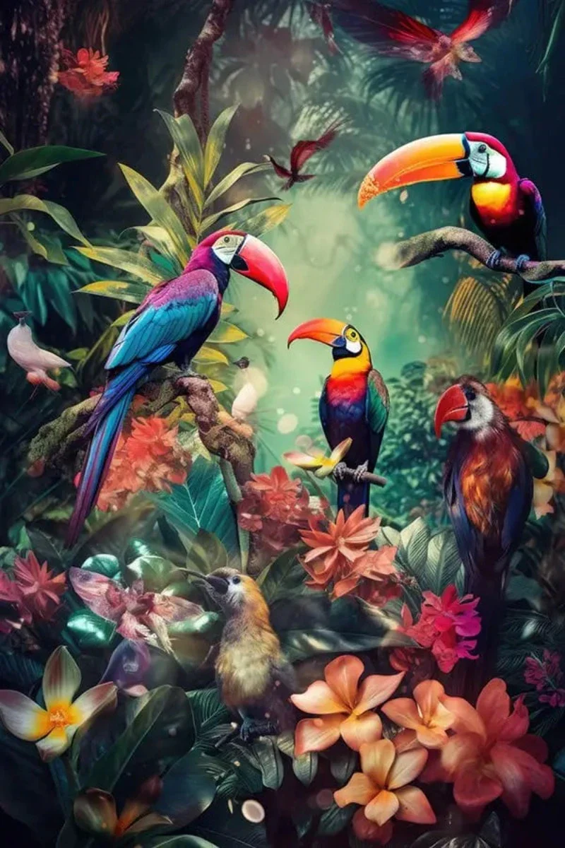 Tableau Chinois Animaux Plantes – Image 7