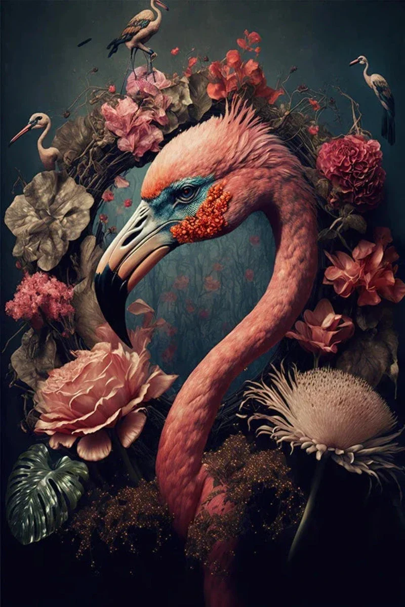 Tableau Chinois Animaux Plantes – Image 3