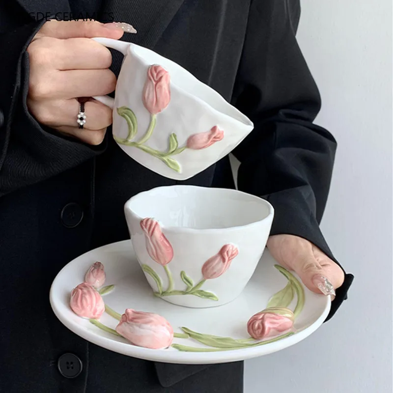 Assiettes Chinoises Céramique Tulipe – Image 4