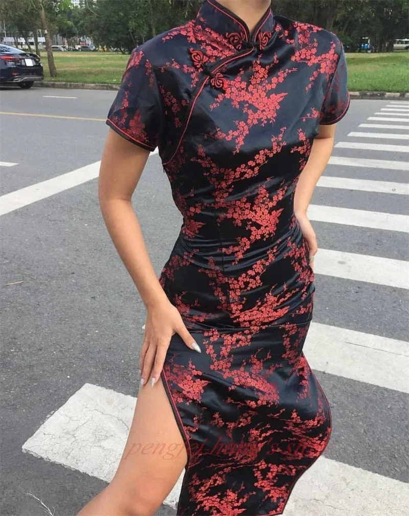 Tenue Chinoise Robe Longue Fente Qipao – Image 2