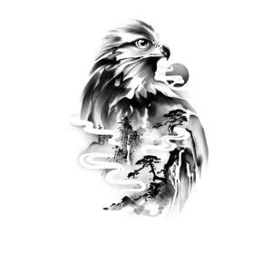 Tatouage Chinois Héron Écorce