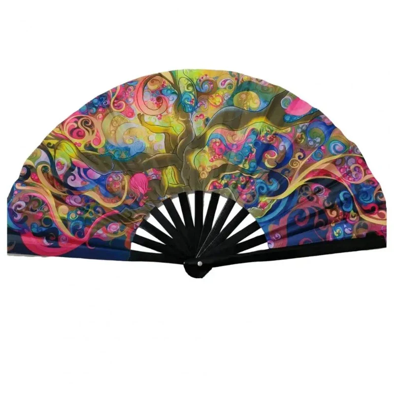 Éventail Chinois Pliable Bambou Coloré – Image 6