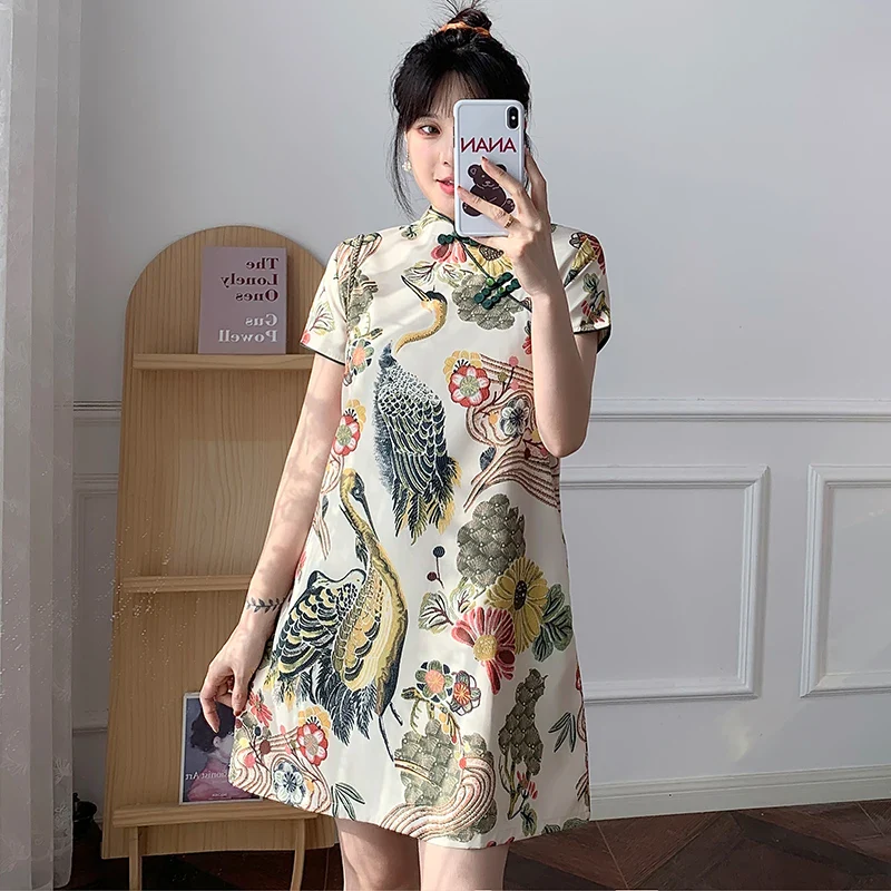Cheongsam Robe Moderne Noir Qipao – Image 2