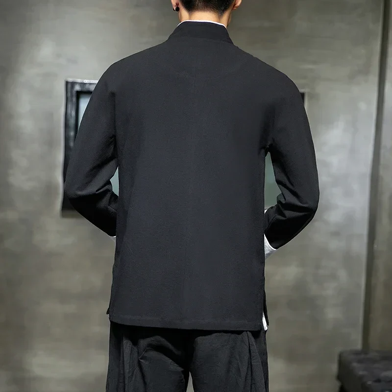 Chemises Chinoises Hommes Col Mandarin – Image 7