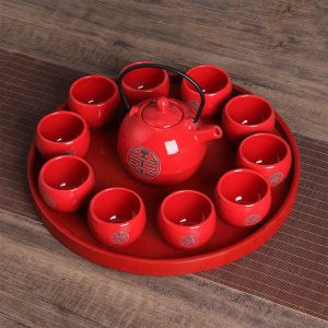 Service à Thé Chinois Rouge