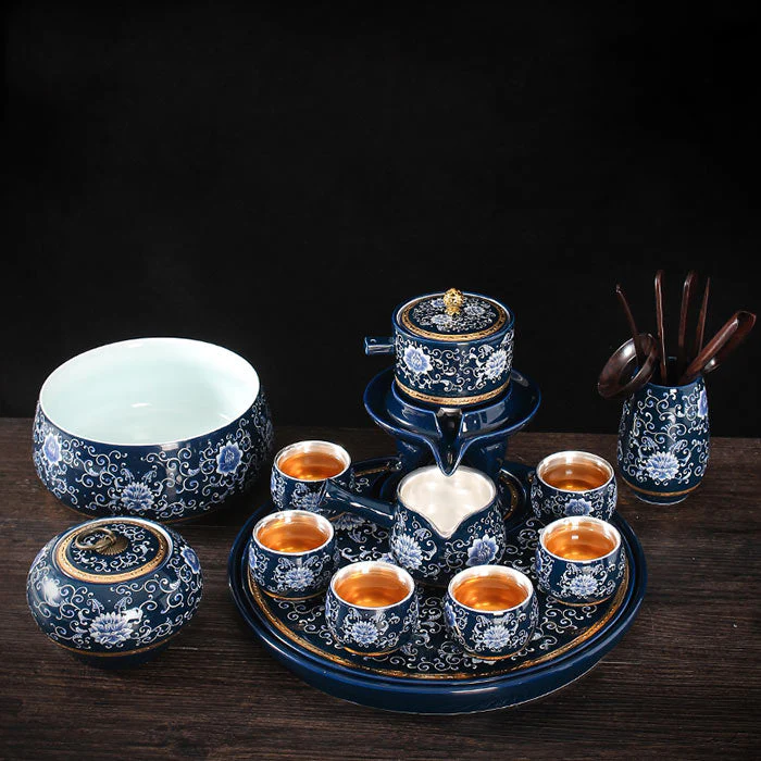 Service à Thé Chinois Plaqué Argent – Image 2