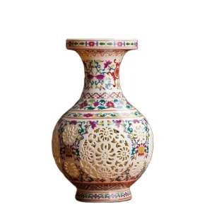 Vase Chinois Cloisonné Bleu