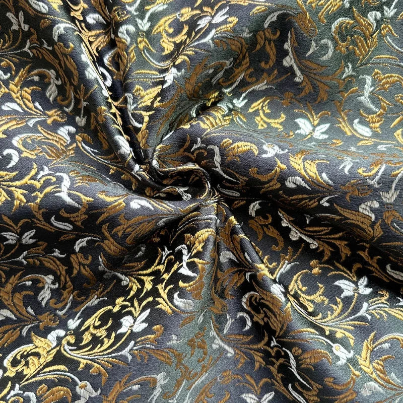 Tissu Chinois Motif Floral Damassé