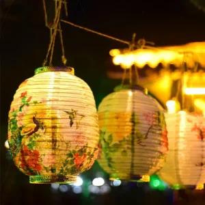 Abat Jour Chinois Style Floral Encre Imperméable