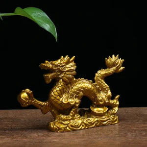 Figurine Chinoise Dragon Porte-Bonheur