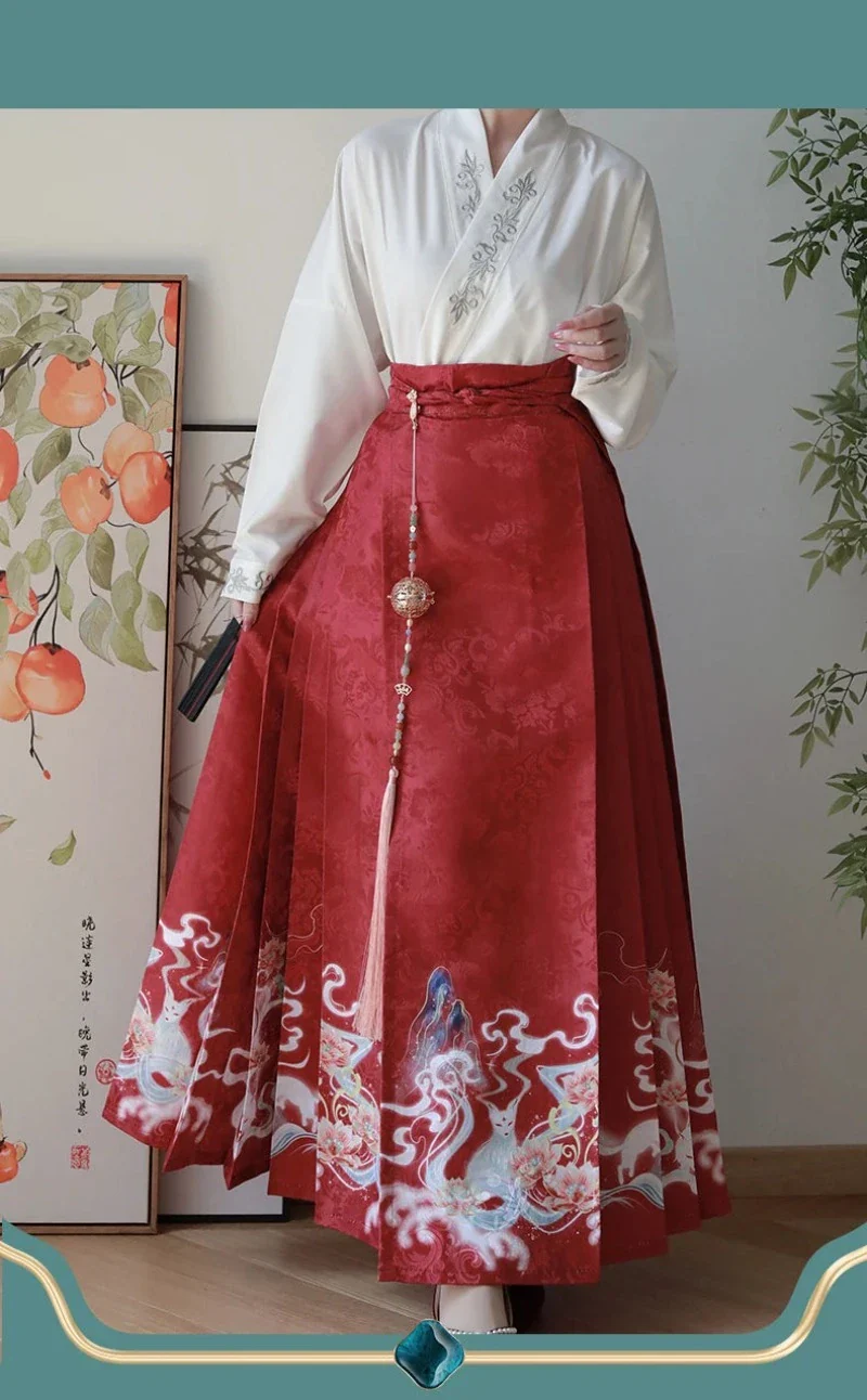 Hanfu Manches Cheval Jupe Plissée – Image 8