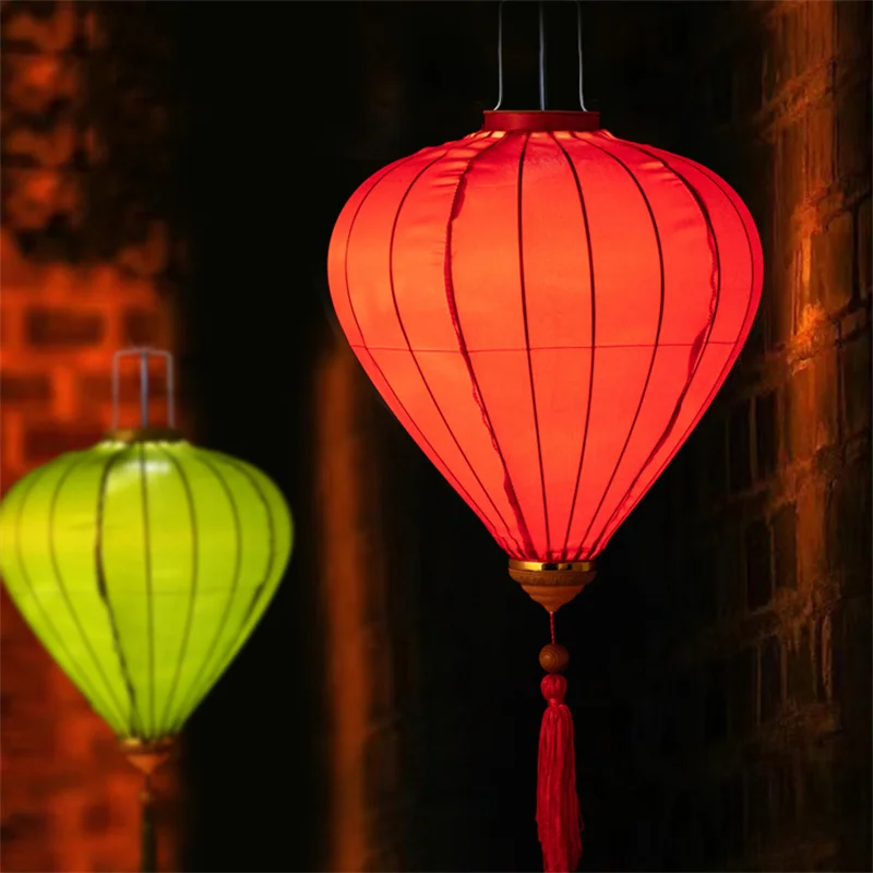 Lampion Chinois Soie Motif Floral