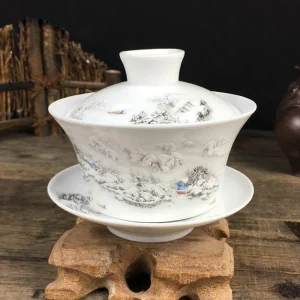 Tasse Chinoise En Céramique Blanche