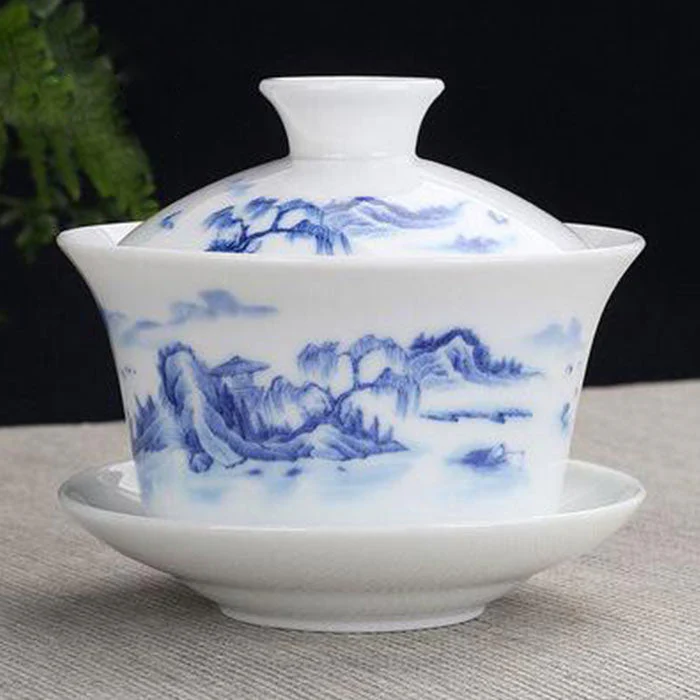 Tasse Chinoise En Porcelaine Bleue – Image 2