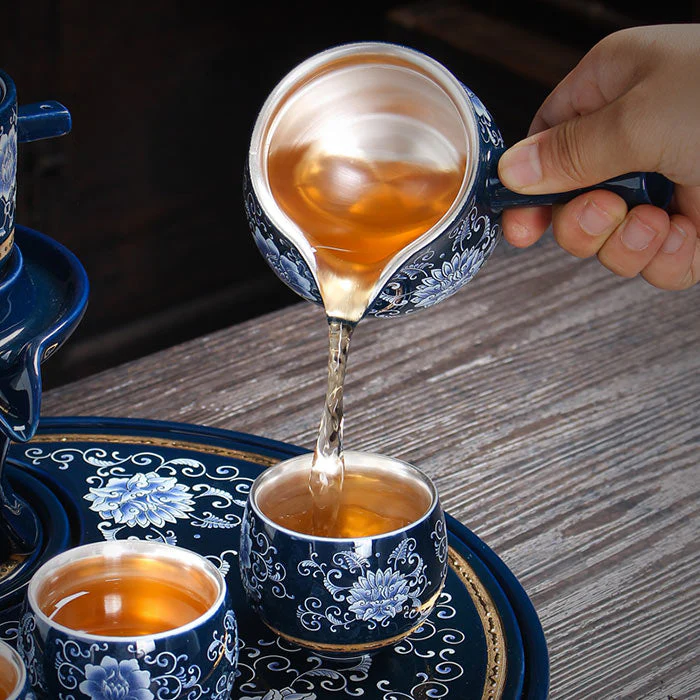 Service à Thé Chinois Plaqué Argent – Image 6