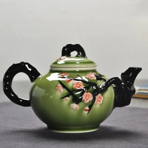 Théière Chinoise En Porcelaine avec Couleurs