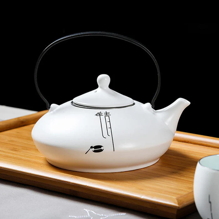 Grande Théière Chinoise Blanche