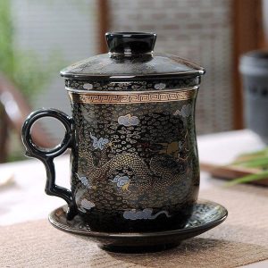 Tasse Chinoise Ancienne Dragon Doré