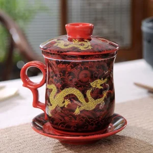 Tasse Chinoise En Porcelaine Dragon Royal