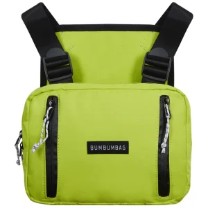Petit sac poitrine texte zips vert