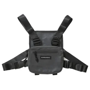 Mini sac poitrine réfléchissant logo noir