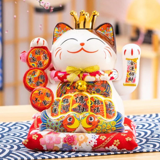 Statue Chat Chinois Doigt Levé