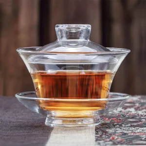 Tasses Chinoises En Verre Avec Couvercle