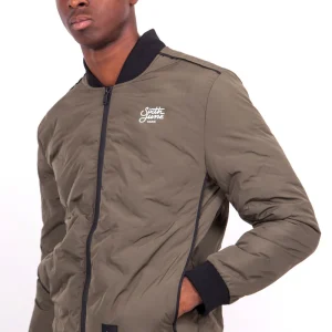 Bomber matelassé logo kaki
