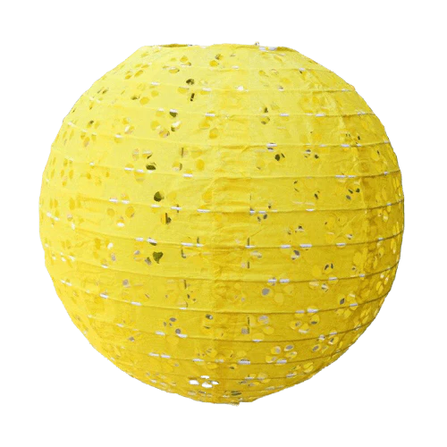 Lanterne Chinoise Ajourée Jaune – Image 2