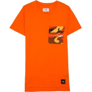 T-shirt poche camouflage orange
