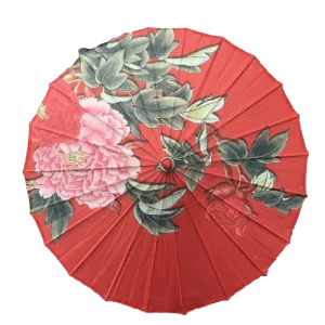 Ombrelle Chinoise Rouge Pivoines