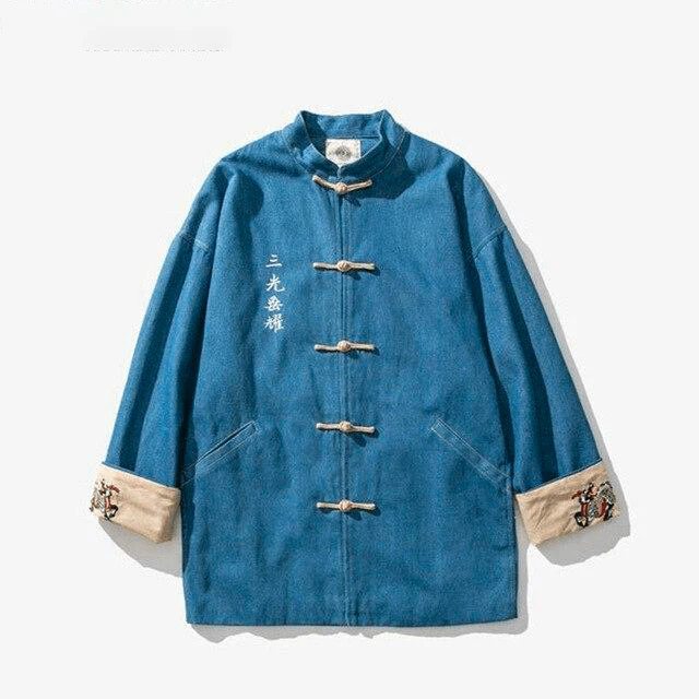 Veste Chinoise Homme Grise – Image 6