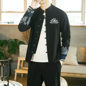 Veste Chinoise Homme Lotus