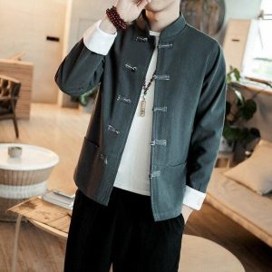 Veste Chinoise Homme Grise