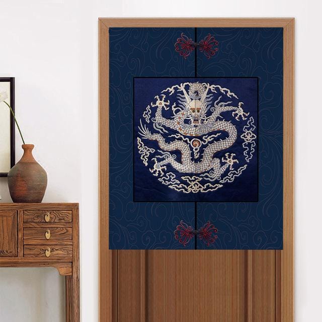 Rideaux Chinois Dragon Blanc