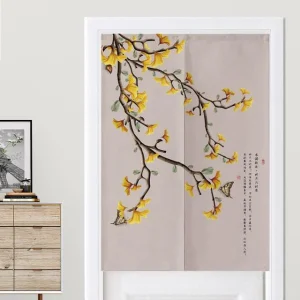 Rideaux Chinois Fleurs Jaunes