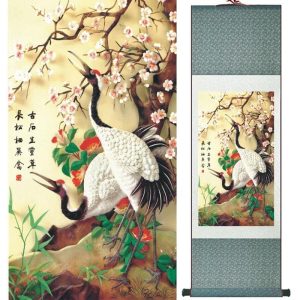 Tableau Chinois Couple de Grues