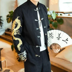 Veste Chinoise Homme Grise