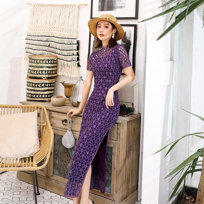 Robe Chinoise Violette – Image 2