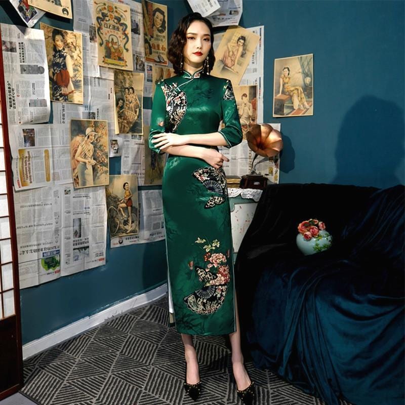 Robe Chinoise Vert Émeraude – Image 4