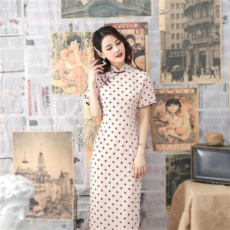 Robe Chinoise à Pois