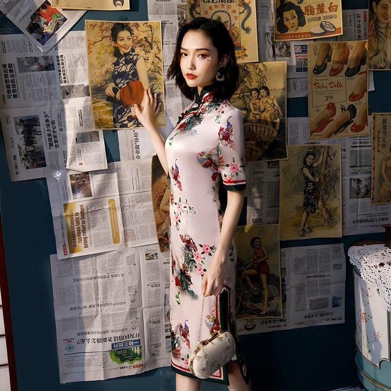 Robe Chinoise Motifs Fleurs – Image 8